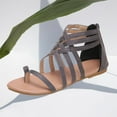 thumbnail image 1 of CQONEPT Criss Cross Flat Sandals Flip Flops for Women Casual Summer Gladiator Crisscross Strappy Back Beach Outdoor Flat Sandals Gray 36, 1 of 4
