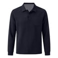 thumbnail image 1 of CQONEPT Dress Button Down Shirt for Men Business Casual Corduroy Shirts Lapel Top Fitted Workout Sweatshirts Golf Tees Navy 3XL, 1 of 4