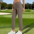 thumbnail image 1 of CQONEPT Dress Pants for Womens Pull On Straight Leg Casual Elastic Waistband with Side Pockets Brown M, 1 of 7