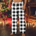 thumbnail image 1 of CQONEPT Flannel Plaid Pj Pants for Mens Cozy Casual Drawstring Pant Lightweight Sleepwear Pajama Bottom with Pockets Black XL, 1 of 4