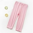 thumbnail image 1 of CQONEPT Girl's Capris Pant Wide Leg Elastic Waist Lightweight Jogger Pant Fashion Running Activewear Leggings Pink 6-7 Years, 1 of 6