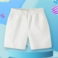 thumbnail image 1 of CQONEPT Girl's Cotton Shorts Kids Pull on Stretch Casual Athletic Shorts Elastic Waist Comfy Lounge School Uniform White 120, 1 of 6