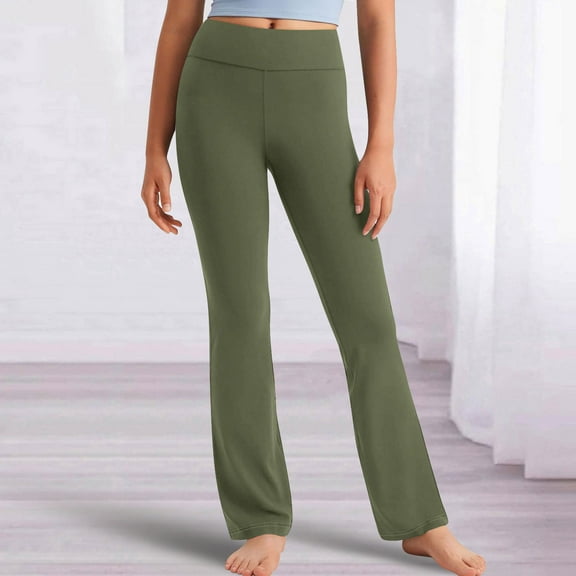 CQONEPT Girl's Knit Leggings Ribbed Skinny Leg Pants Elastic Waist Stretchy Comfy Cozy Winter Pants Army Green 3 Years