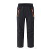 CQONEPT Girl's Snow Ski Pants Windproof Windbreaker Pants Snowboard Padded Insulated Athletic Outdoor with Pockets Black 10 Years