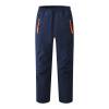 CQONEPT Girl's Snow Ski Pants Windproof Windbreaker Pants Snowboard Padded Insulated Athletic Outdoor with Pockets Navy 12 Years