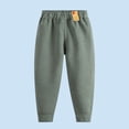 thumbnail image 1 of CQONEPT Girls Cotton Pants Fleece Lined Pants Warm Jogger Pant Elastic Waist Winter Cozy Soft Pants Green 3-4Years, 1 of 5
