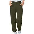 thumbnail image 1 of CQONEPT Girls Crossover Sweatpants Casual Loose Fit Jogger Pant Athletic Workouts Pants with Pockets Army Green 130, 1 of 7