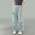 thumbnail image 1 of CQONEPT Girls Fleece Sweatpants Drawstring Jogger Pant Athletic Running Wide Leg Pant with Pockets Green 12 Years, 1 of 4