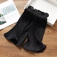 thumbnail image 1 of CQONEPT Girls Flowy Pants Elastic Waist Pleated Chiffon Pant Cropped Wide Leg Ruffle Loose Lightweight Trousers Black 3 Years, 1 of 5