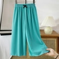 thumbnail image 1 of CQONEPT Girls Ice Silk Pants Casual Flowy Bowknot Jogger Pant Wide Leg Elastic Waist Fashion Streetwear Pants Mint Green 3 Years, 1 of 7