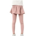 thumbnail image 1 of CQONEPT Girls Leggings with Skirt Lounge School Uniform Stretchy Tights Fashion Palazzo Cute Dance Tights Hot Pink 7-8 Years, 1 of 6