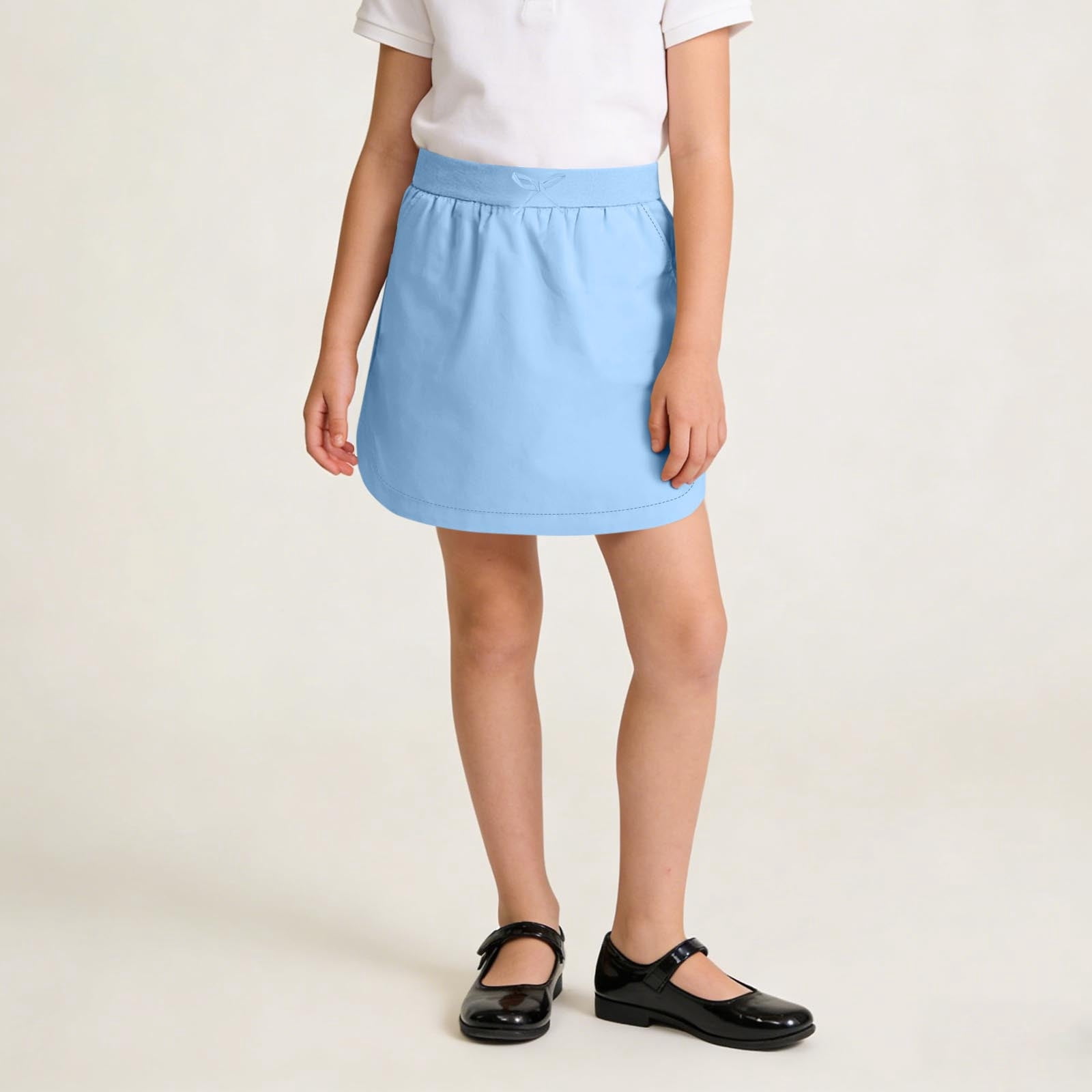 CQONEPT Girls School Uniform Blend Chino Skort Knee Short Skirt Summer ...