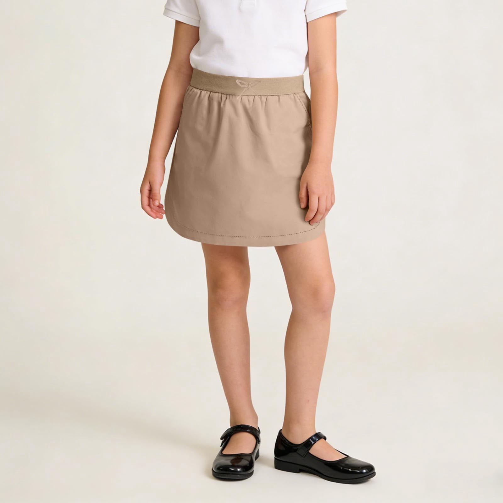 CQONEPT Girls School Uniform Blend Chino Skort Knee Short Skirt Summer ...