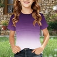 thumbnail image 1 of CQONEPT Girls Short Sleeved Shirts Color Block Crewneck Tunic Tops Summer Fashion Soft Basics Top Tee Dark Blue 4 Years, 1 of 5