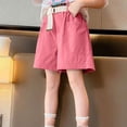 thumbnail image 1 of CQONEPT Girls Shorts Cotton Short Pants with Pockets Summer Short Pants for Kids Casual Shorts with Pockets Pink 8 Years, 1 of 6