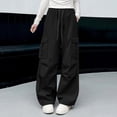 thumbnail image 1 of CQONEPT Girls Skinny Leg Pants Lounge Loose Fit High Waist Pants Stretchy Slim Fit Winter with Pockets Black 15 Years, 1 of 5