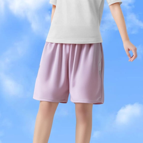 CQONEPT Girls Summer Shorts Casual Loose Fit Short Pants Comfy Long Shorts Casual Fashion Cute Pant 6-16Years Purple 11 Years
