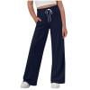CQONEPT Girls Sweatpants Wide Leg Drawstring Baggy School Uniform Pants Athletic Running Active Joggers with Pockets Navy 11-12 Years