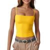 CQONEPT Halter Top for Womens Sleeveless Summer Tank Tops Adjustable Strap Tanks Vest Workouts Clothes Yellow S