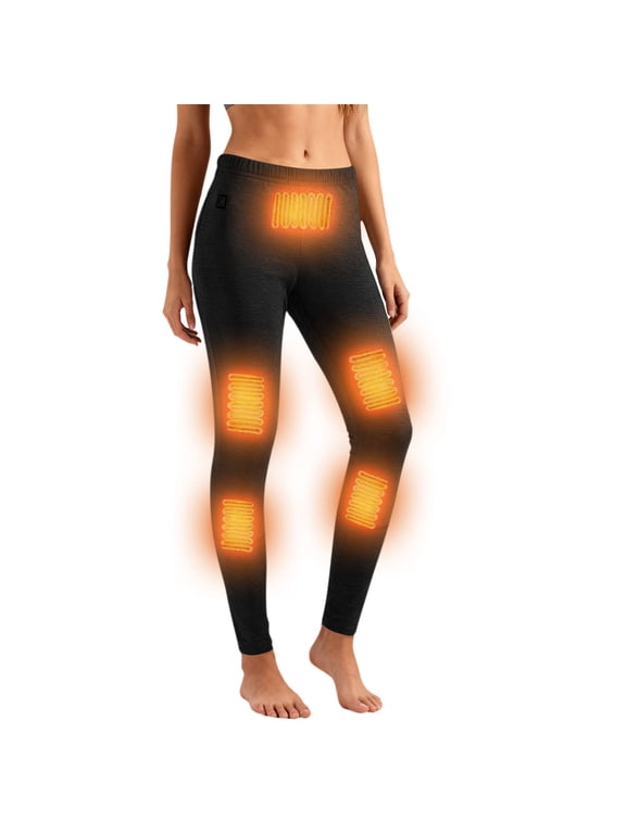 Heating Pants for Womens with 5 Heated Level Warm Heater Pant Skinny Leg Leggings Outdoor Trousers Black M