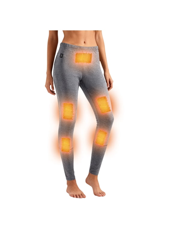 Heating Pants for Womens with 5 Heated Level Warm Heater Pant Skinny Leg Leggings Outdoor Trousers Gray M