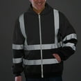 thumbnail image 1 of CQONEPT High Visibility Sweatshirts for Mens Zip Up Safety Workwear Hoodies Going Out Clothes with Pocket Black XL, 1 of 5
