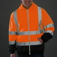 thumbnail image 1 of CQONEPT High Visibility Sweatshirts for Mens Zip Up Safety Workwear Hoodies Going Out Clothes with Pocket Orange 2XL, 1 of 6