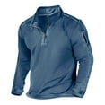 thumbnail image 1 of CQONEPT Hooded for Mens 1/4 Zip Pullover Tops Dressy Casual Fleece Lined Sweatshirts Clothes with Zip Pockets Navy 3XL, 1 of 5