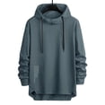 thumbnail image 1 of CQONEPT Hoodies for Mens Turtleneck Drawstring Hooded Lounge Outdoor Pullover Tops Fall Fashion Clothes Navy L, 1 of 2