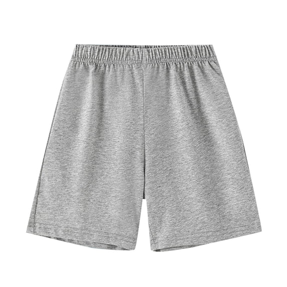 CQONEPT Kid's Summer Pants Casual Loose Fit Elastic Waist Shorts Boys And Girls Short Cotton Pants Gray 12 Years