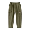 thumbnail image 1 of CQONEPT Kids Boys Cargo Pants Wide Leg Casual School Uniform Pants Athletic Running Jogger Pant with Multi Pockets Army Green 12 Years, 1 of 3