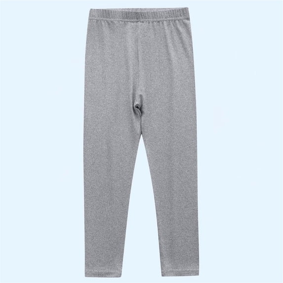 CQONEPT Kids Girl's Cotton Crop Leggings Casual Loose Wide Leg Pants School Uniform Trendy Pants for Preppy Gray 7 Years