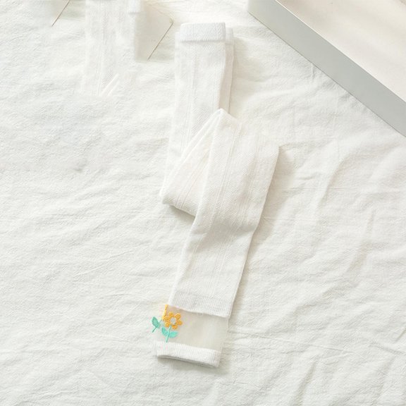 CQONEPT Kids Girls Casual Loungewear Lightweight Dance Tights Trendy Workouts Running Activewear for Preppy White 3 Years