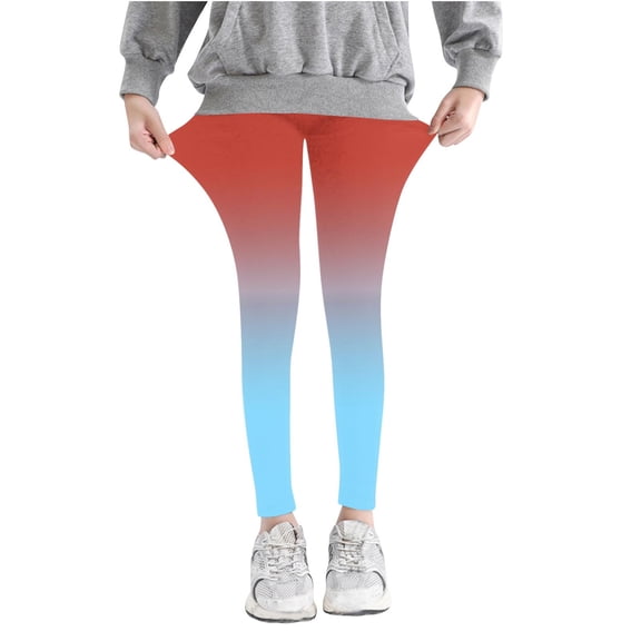CQONEPT Kids Girls Color Block Pants Skinny Leg Stretchy Tights Lightweight Trendy Sports Streetwear Pants .Wine 5 Years