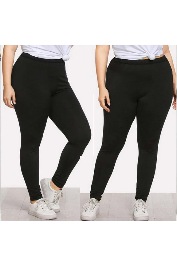 Knit Yoga Pants for Women Plus Size Tummy Control Stirrup Leggings Tighting Fiting Gym Sports Comfy Pant Black 3XL