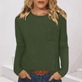 thumbnail image 1 of CQONEPT Long Sleeve Shirts with Pockets for Women Waffle Knit Trendy Fall Fashion Dressy Casual Blouses Shirt Top Outfits Green 2XL, 1 of 7