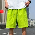 thumbnail image 1 of CQONEPT Men Big and Tall Shorts Breathable Short Pants Lightweight Breathable Summer Beach Bootcut Short Pants Green M, 1 of 6