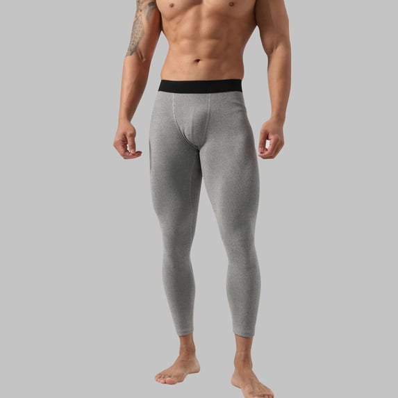 CQONEPT Men Compression Pants Workout Moisture Wicking Yoga Pant High Stretchy Athletic Running Tights for Sports Gym Leggings Gray L