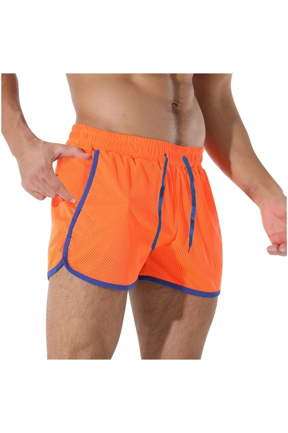 Men Mesh Shorts Running Gym Athletic Workout Bodybuilding Booty Track Shorts Breathable Basketball Shorts