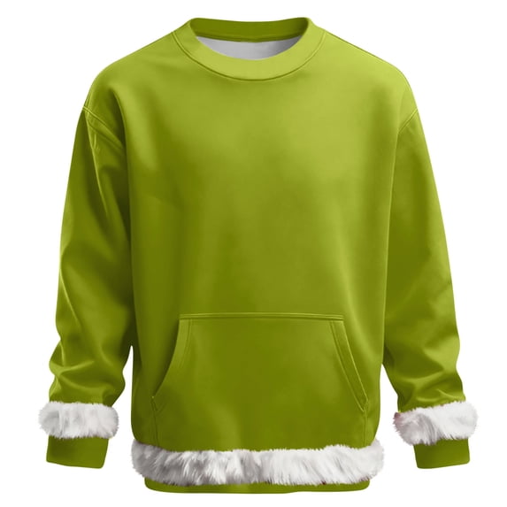 CQONEPT Men's Big and Tall 1/4 Sweatshirt Fall Fashion Casual Pullover Sweatshirts Sports Outdoor Winter Cloth with Kangaroo Pocket Green 2XL