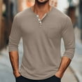 thumbnail image 1 of CQONEPT Men's Big and Tall Long Sleeve Shirts Button Henley Neck Tunic Tops Casual Fall Fashion Pullover Tops Gold 4XL, 1 of 6