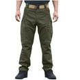 thumbnail image 1 of CQONEPT Men's Big and Tall Pants Hiking Camping Outdoor Tactical Pant Wide Leg Fishing Trousers with Multi Pockets Green XL, 1 of 6