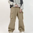 thumbnail image 1 of CQONEPT Men's Cargo Pants Wide Leg Casual Running Baggy Pants Fashion Outdoor Streetwear Trousers with Multi Pockets Khaki XL, 1 of 5