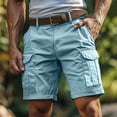 thumbnail image 1 of CQONEPT Men's Cargo Shorts Outdoors Hiking Camping Shorts Ripstop Durable Short Pants with Multi Pockets Sky Blue 3XL, 1 of 6