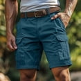 thumbnail image 1 of CQONEPT Men's Cargo Shorts Outdoors Hiking Camping Shorts Ripstop Durable Short Pants with Multi Pockets Dark Blue 3XL, 1 of 6