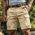 thumbnail image 1 of CQONEPT Men's Cargo Shorts Outdoors Hiking Camping Shorts Ripstop Durable Short Pants with Multi Pockets Khaki S, 1 of 6