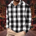 thumbnail image 1 of CQONEPT Men's Casual Hooded Plaid Pullover Tops Drawstring Hoodies Outdoor Winter Sweatshirts White S, 1 of 5