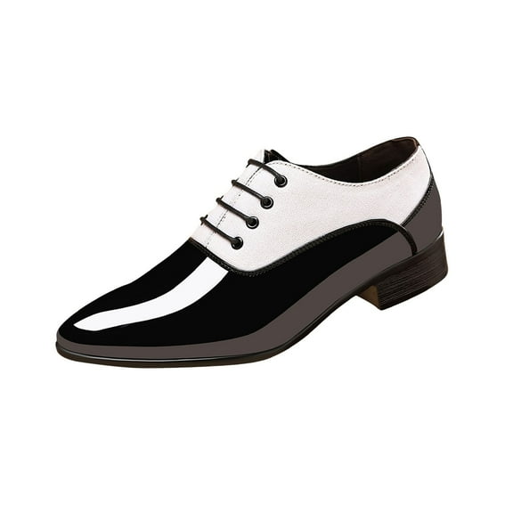 CQONEPT Men's Comfort Dress Shoes, British Business Shoes, Soft-Soled Platform Casual Wedding Shoes for Men Birthday Gift Shoes White Size 12