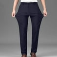 thumbnail image 1 of CQONEPT Men's Dress Pants Stretchy Skinny Leg Lounge Office Slacks Pant Big and Tall Outdoor Trousers with Pockets Blue XXXL 38, 1 of 5