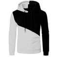 thumbnail image 1 of CQONEPT Men's Hoodies Fleece Sweatshirts Trendy Color Block Hooded Long Sleeve Warm Y2K Pullover Hooded White M, 1 of 2